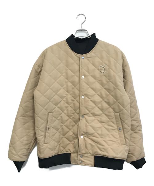 maison kitsune（メゾンキツネ）maison kitsune (メゾンキツネ) PUMA (プーマ) リバーシブル中綿ジャケット ブラック サイズ:Mの古着・服飾アイテム