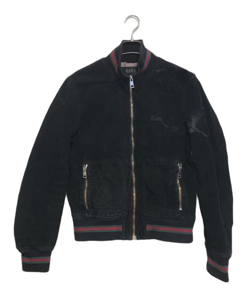 GUCCI（グッチ）GUCCI (グッチ) シェリーラインレザージャケット ブラック サイズ:54の古着・服飾アイテム