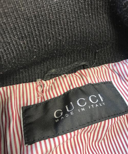 GUCCI（グッチ）GUCCI (グッチ) シェリーラインレザージャケット ブラック サイズ:54の古着・服飾アイテム