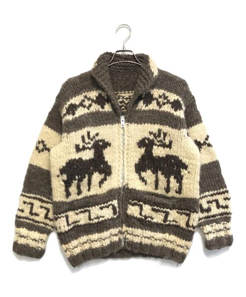 VINTAGE（ヴィンテージ）VINTAGE (ヴィンテージ) カウチンニットカーディガン ホワイト サイズ:表記なしの古着・服飾アイテム