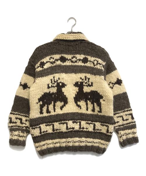 VINTAGE（ヴィンテージ）VINTAGE (ヴィンテージ) カウチンニットカーディガン ホワイト サイズ:表記なしの古着・服飾アイテム