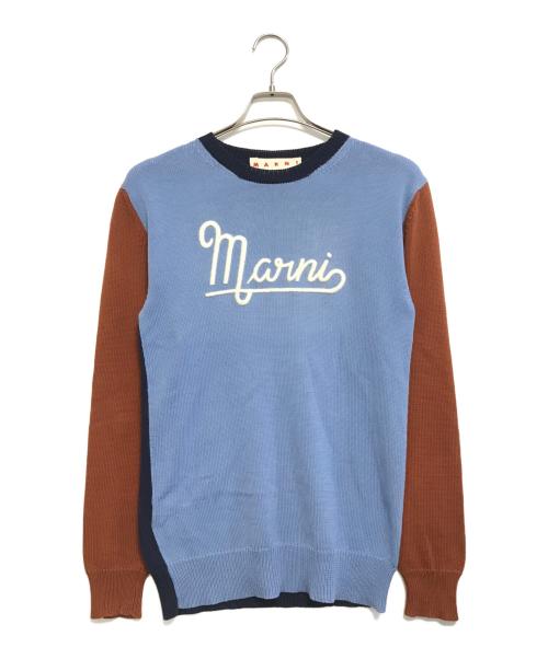 MARNI（マルニ）MARNI (マルニ) マルチカラーロゴニット ブルー サイズ:38の古着・服飾アイテム