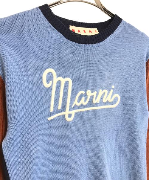 MARNI（マルニ）MARNI (マルニ) マルチカラーロゴニット ブルー サイズ:38の古着・服飾アイテム