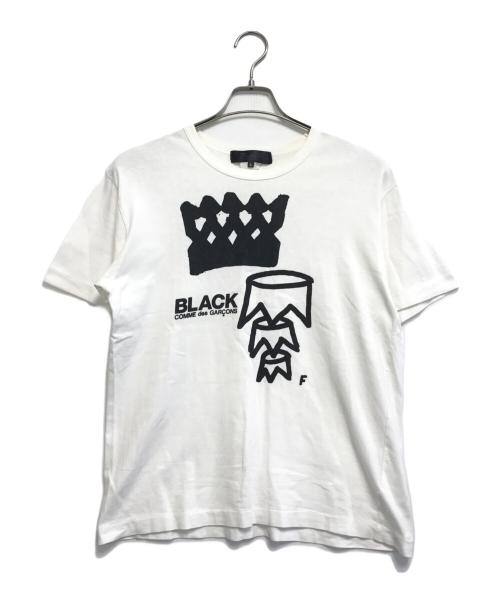 BLACK COMME des GARCONS（ブラックコムデギャルソン）BLACK COMME des GARCONS (ブラックコムデギャルソン) プリントTシャツ ホワイト サイズ:Lの古着・服飾アイテム