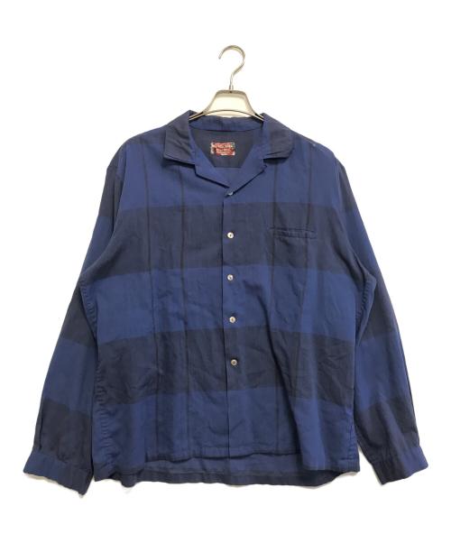 McGREGOR（マクレガー）McGREGOR (マクレガー) オープンカラーチェックシャツ ブルー サイズ:表記なしの古着・服飾アイテム