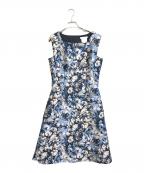 Reneルネ）の古着「ジャガードワンピース」｜ネイビー