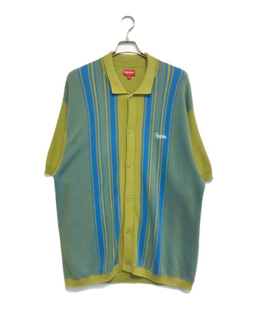 SUPREME（シュプリーム）SUPREME (シュプリーム) Stripe Button Up Polo グリーン サイズ:XLの古着・服飾アイテム