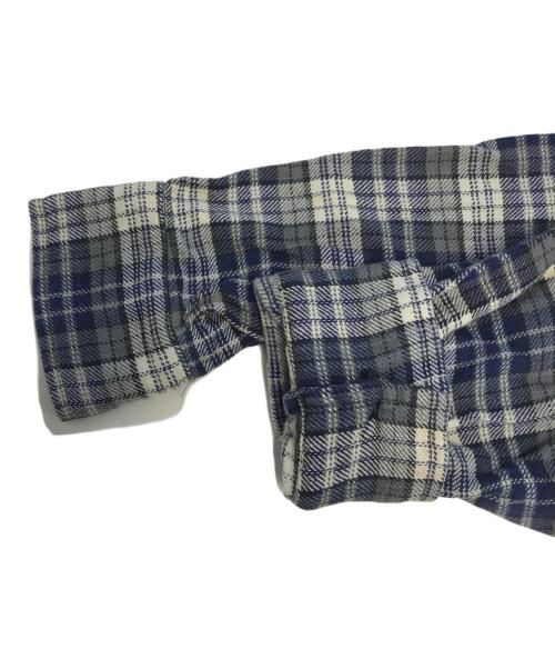 STOOPID（スチューピッド）STOOPID (スチューピッド) ハーフジップチェックシャツ ネイビー サイズ:XLの古着・服飾アイテム