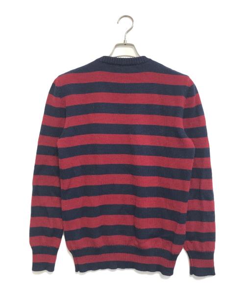 Saint Laurent Paris（サンローランパリ）Saint Laurent Paris (サンローランパリ) ボーダークルーネックニット ネイビー×レッド サイズ:Lの古着・服飾アイテム