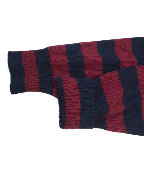 Saint Laurent Paris（サンローランパリ）Saint Laurent Paris (サンローランパリ) ボーダークルーネックニット ネイビー×レッド サイズ:Lの古着・服飾アイテム