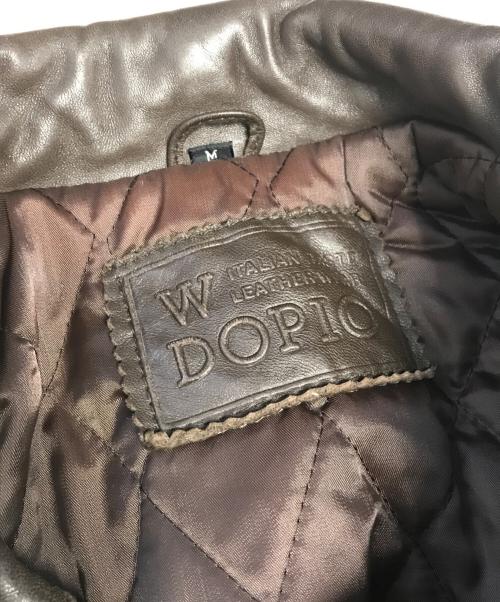 W DOPIO（ドピオ）W DOPIO (ドピオ) レザージャケット ブラウン サイズ:Mの古着・服飾アイテム