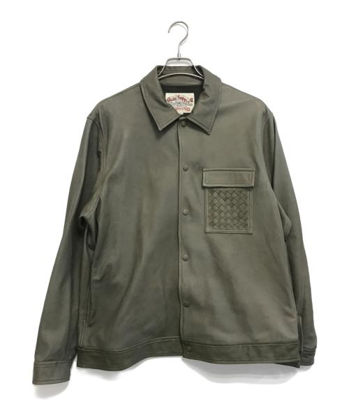 CALEE（キャリー）CALEE (キャリー) レザージャケット グリーン サイズ:Lの古着・服飾アイテム