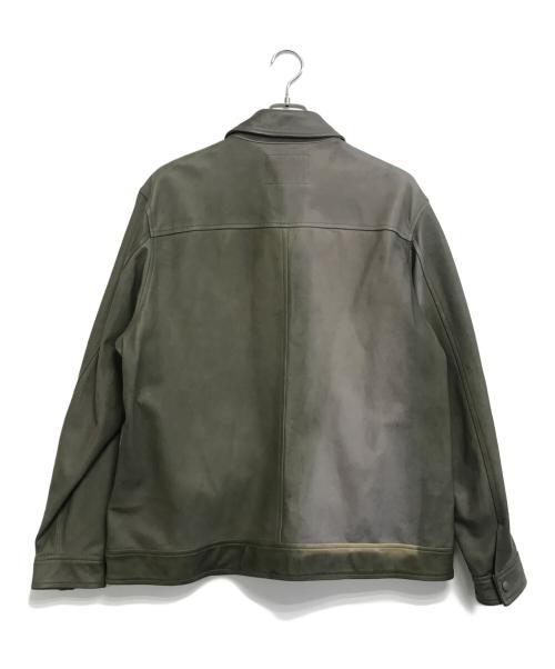 CALEE（キャリー）CALEE (キャリー) レザージャケット グリーン サイズ:Lの古着・服飾アイテム