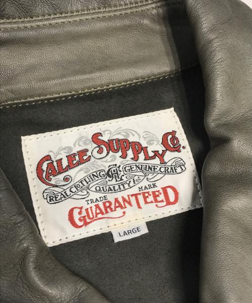 CALEE（キャリー）CALEE (キャリー) レザージャケット グリーン サイズ:Lの古着・服飾アイテム