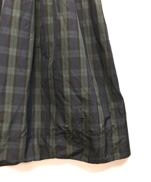 Curensology（カレンソロジー）Curensology (カレンソロジー) ライトチェックタフタワンピース ネイビー×グリーン サイズ:Fの古着・服飾アイテム