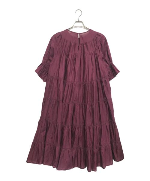 merlette（マーレット）merlette (マーレット) ティアードワンピース ボルドー サイズ:XSの古着・服飾アイテム