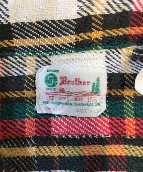 FIVE BROTHER（ファイブブラザー）FIVE BROTHER (ファイブブラザー) チェックネルシャツ レッド サイズ:15 1/2Ｍの古着・服飾アイテム