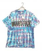 WOODSTOCKウッドストック）の古着「ダイダイ染プリントTシャツ」｜ブルー