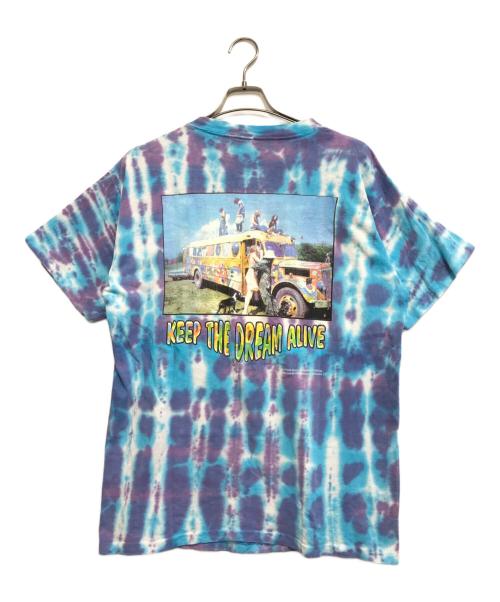 WOODSTOCK（ウッドストック）WOODSTOCK (ウッドストック) ダイダイ染プリントTシャツ ブルー サイズ:XLの古着・服飾アイテム