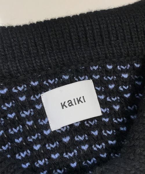 KAIKI（カイキ）KAIKI (カイキ) カーディガン ブラック×ブルー サイズ:表記なしの古着・服飾アイテム