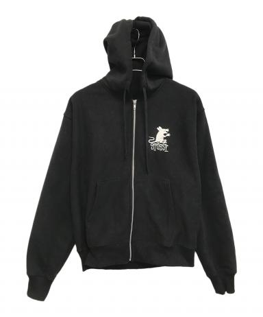 中古・古着通販】stussy (ステューシー) RAT ZIP HOODIE ブラック
