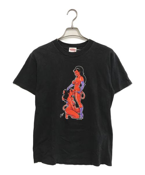 POSTER POP（ポスターポップ）POSTER POP (ポスターポップ) プリントTシャツ ブラック サイズ:Ｍの古着・服飾アイテム