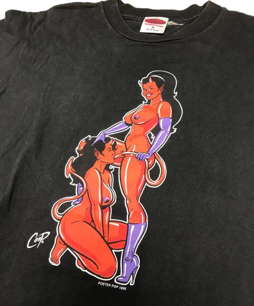 POSTER POP（ポスターポップ）POSTER POP (ポスターポップ) プリントTシャツ ブラック サイズ:Ｍの古着・服飾アイテム