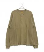 HUMAN MADEヒューマンメイド）の古着「HENLEY NECK L/S T-SHIRT」｜オリーブ