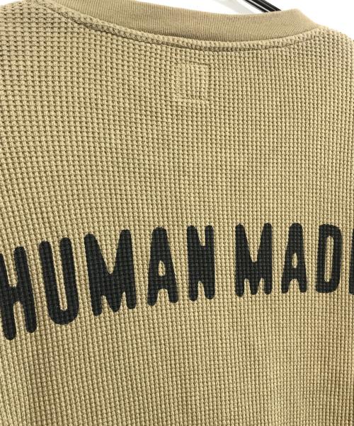 HUMAN MADE（ヒューマンメイド）HUMAN MADE (ヒューマンメイド) HENLEY NECK L/S T-SHIRT オリーブ サイズ:XLの古着・服飾アイテム