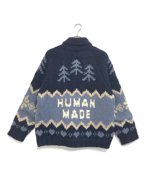 HUMAN MADE（ヒューマンメイド）HUMAN MADE (ヒューマンメイド) ポーラベアカウチンニットカーディガン ネイビー サイズ:XLの古着・服飾アイテム