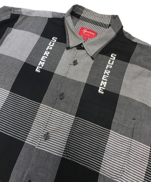 SUPREME（シュプリーム）SUPREME (シュプリーム) LOGO PLAID SHIRT グレー サイズ:Lの古着・服飾アイテム