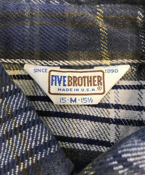 FIVE BROTHER（ファイブブラザー）FIVE BROTHER (ファイブブラザー) ネルシャツ ネイビー サイズ:Mの古着・服飾アイテム