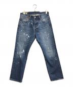 LEVI'S PReMIUMリーバイス プレミアム）の古着「501ペイントリペア加工デニムパンツ」｜インディゴ
