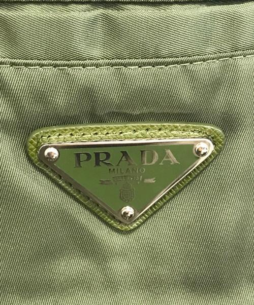 PRADA（プラダ）PRADA (プラダ) 三角ロゴプレートナイロンロングパンツ グリーン サイズ:48の古着・服飾アイテム