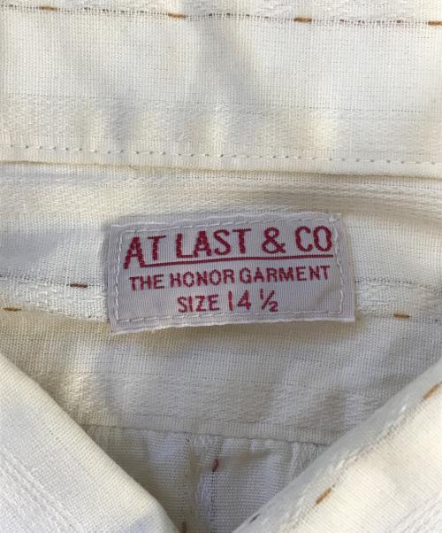 ATLAST & CO（アットラスト）ATLAST & CO (アットラスト) マチ付シャツ ベージュ サイズ:14 1/2の古着・服飾アイテム