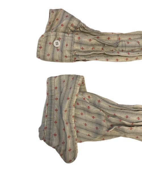 ATLAST & CO（アットラスト）ATLAST & CO (アットラスト) 総柄ストライプシャツ オリーブ サイズ:14の古着・服飾アイテム