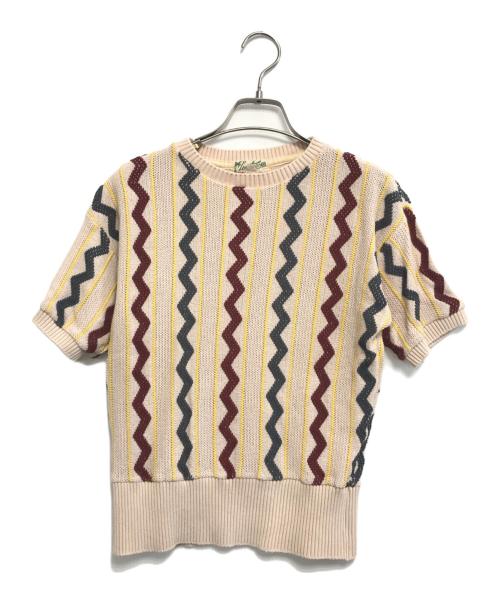 BUTCHER PRODUCTS（ブッチャープロダクツ）BUTCHER PRODUCTS (ブッチャープロダクツ) 半袖ニット ベージュ サイズ:36の古着・服飾アイテム