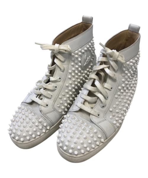 Christian Louboutin（クリスチャン・ルブタン）Christian Louboutin (クリスチャン・ルブタン) ハイカットスタッズスニーカー ホワイト サイズ:41の古着・服飾アイテム