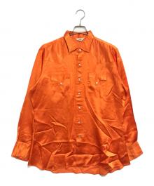 TRAIL RIDGE（トレイル リッジ）の古着「レーヨンサテンウエスタンシャツ」｜オレンジ