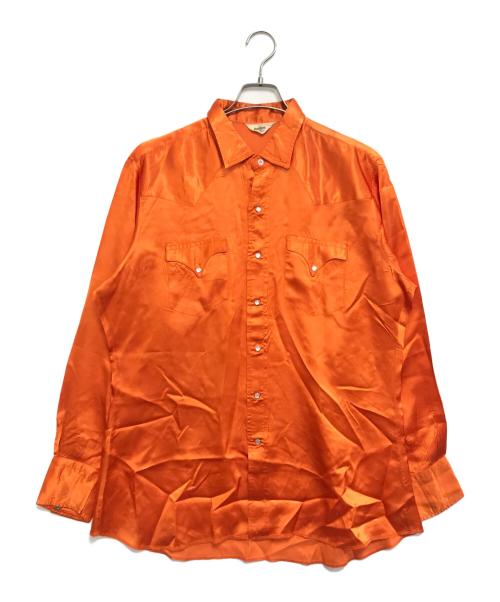 TRAIL RIDGE（トレイル リッジ）TRAIL RIDGE (トレイル リッジ) レーヨンサテンウエスタンシャツ オレンジ サイズ:Lの古着・服飾アイテム