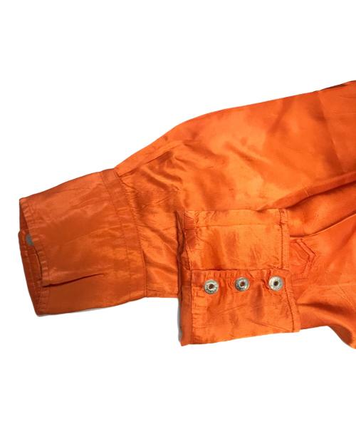 TRAIL RIDGE（トレイル リッジ）TRAIL RIDGE (トレイル リッジ) レーヨンサテンウエスタンシャツ オレンジ サイズ:Lの古着・服飾アイテム
