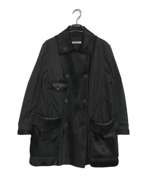 BALLY（バリー）BALLY (バリー) カーフスキン切替コート ブラック サイズ:表記なしの古着・服飾アイテム