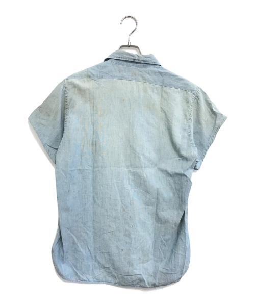 BIG SMITH（ビッグスミス）BIG SMITH (ビッグスミス) 半袖マチ付きシャンブレーシャツ ブルー サイズ:表記なしの古着・服飾アイテム