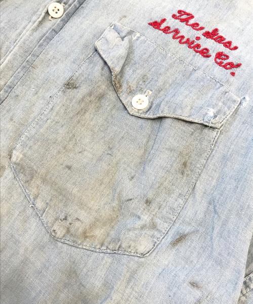 BIG SMITH（ビッグスミス）BIG SMITH (ビッグスミス) 半袖マチ付きシャンブレーシャツ ブルー サイズ:表記なしの古着・服飾アイテム