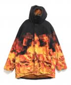 PAUL SMITHポールスミス）の古着「ファイヤーパターンフーデットジャケット」｜レッド