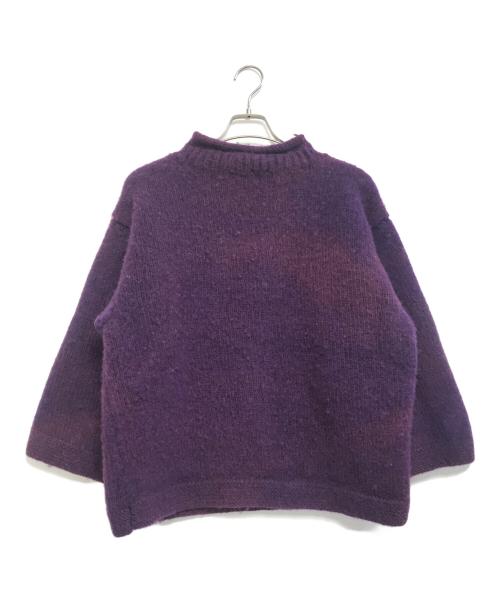 macmahon knitting（マクマホン ニッティングミルズ）macmahon knitting (マクマホン ニッティングミルズ) ロールネックフラワーニット パープル サイズ:表記なしの古着・服飾アイテム