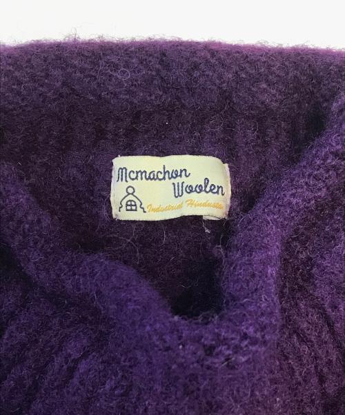 macmahon knitting（マクマホン ニッティングミルズ）macmahon knitting (マクマホン ニッティングミルズ) ロールネックフラワーニット パープル サイズ:表記なしの古着・服飾アイテム