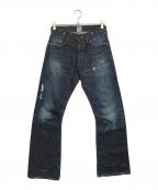 PRPSピーアルピーエス）の古着「ダメージデニムパンツ」｜インディゴ