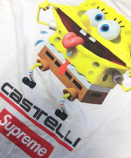 SUPREME（シュプリーム）SUPREME (シュプリーム) SPONGEBOB (スポンジボブ) SquarePants Castelli Racing L/S Tee ホワイト サイズ:Mの古着・服飾アイテム