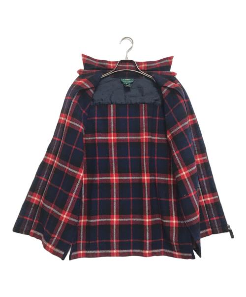 RALPH LAUREN（ラルフローレン）RALPH LAUREN (ラルフローレン) ジップアップチェックジャケット レッド サイズ:Sの古着・服飾アイテム